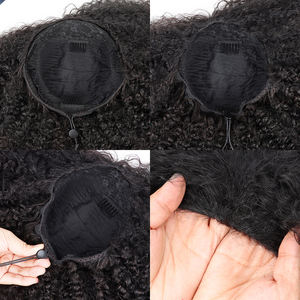 วิกผมครึ่งศีรษะแบบหยิกฟู ความยาวปานกลาง HD 14 นิ้ว 3 in 1 ไร้รอยต่อ ไม่ต้องใช้กาว วิกผมแท้แบบมีเชือกผูก - Product Image 5