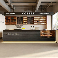 Comptoir d'affichage LED personnalisé pour café, conception clé en main pour les cafés B2B, installation et projet sur mesure en usine