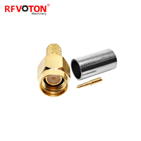Connecteurs à sertir de haute qualité connecteur RF pour prise mâle SMA 50 Ohm sertissage en cuivre plaqué or pour RG58/LMR195/LMR200