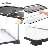 تيراريوم للزواحف REPTIZOO RAK08 موديل 2025 سعة 10 جالون (37.9 لتر) قابل للفك وسهل التنظيف مع غطاء علوي شبكي قابل للسحب مصنوع من المعدن/الزجاج/البلاستيك