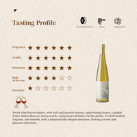Vin Blanc Doux Petit Manseng de Haute Qualité 2021 500ml - Faible Teneur en Alcool, Fût de Chêne, Vin de Table du Ningxia pour les Soirées Féminines