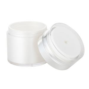 Récipient de soins de la peau cosmétique vide pot de crème rond sans air acrylique - Product Image 6