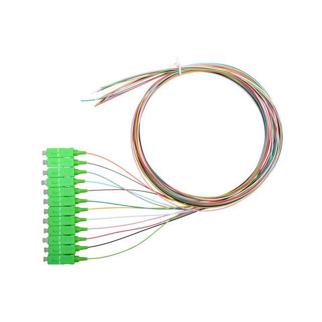 12 Color SC APC Fiber Optic Cable 0.9mm 1 Meter FTTH CATV OM1 OM2 OM3 Telecommunication Devices SC FC LC ST PVC LSZH Pigtails