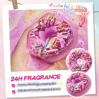 SADOER Bombe de bain Macaron Donut 100g, boule effervescente végane pour spa au parfum doux de lavande, OEM, marque privée, faible MOQ