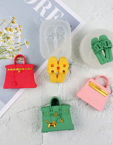 Bolso de mano Bolsos Monederos y zapatos de tacón alto <span class=keywords><strong>Molde</strong></span> de silicona para pastel, Chocolate,Cupcake, resina, <span class=keywords><strong>Fondant</strong></span>, moldes artesanales DIY - Product Image 2