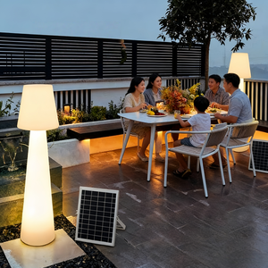 Lampe solaire semi-mushroom pour sol, lampe de sol LED, Lamparas De Pie grande taille pour pelouse et camping, pour l'aménagement paysager et l'ambiance de camping - Product Image 1