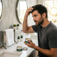 Pâte coiffante mate à tenue forte, cire coiffante soluble dans l'eau, crème modelante pour cheveux à l'aspect naturel, 100g
