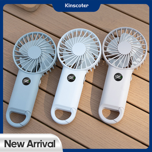 พัดลมมือถือระบบไฟฟ้าขนาด1200มิลลิแอมป์พัดลมแบบชาร์จไฟได้พัดลมแขวน100ความเร็วพัดลมขนาดเล็กพร้อมตะขอแขวนกระเป๋าเป้สะพายหลังกลางแจ้ง - Product Image 2