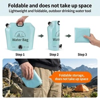 Pochette souple pliable sans BPA de 10L, 12L, 15L avec bec verseur, en plastique de qualité alimentaire, pour eau, jus, bière, boissons liquides, idéale pour le camping