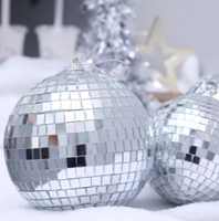 Vente en gros 10cm 20cm 30cm 40cm 50cm 60cm 80cm 100cm Argent Noir Géant Boule Disco Décor NP9064