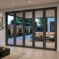 Porte extérieure en aluminium à double battant sur mesure avec accessoires allemands à double vitrage, vérifiée pour l'entrée de villa et de jardin