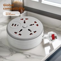 Multiprise universelle compatible mondial avec câble PP ignifuge de 2,8 m, 4/5 prises CA, sécurité enfant, pour l'exportation
