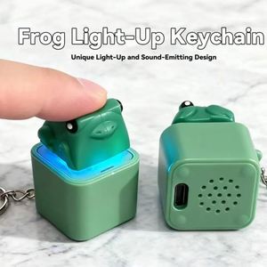Llavero con Forma de Rana, Creativo, con Función de Sonido y Luz, Recargable, para Regalo de Navidad - Product Image 3