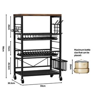 Étagère de rangement de <span class=keywords><strong>cuisine</strong></span> multi-niveaux avec panier en métal, organisateur de casseroles et de poêles, égouttoir à vaisselle pour ranger les plats, les assiettes, la vaisselle - Product Image 4