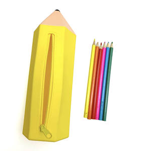 Estuches de lápices escolares de silicona de PVC inusuales directos de fábrica con cremallera - Product Image 1