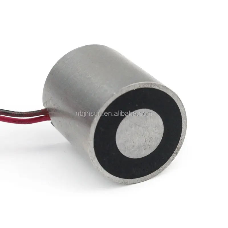 JSP-2529K Industrial Small 12V DC Electrical Holding Magnet Round Solenoid Power on to release permanent Lifting Electromagnet