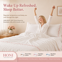 HONI Prix Bas 100% Lyocell 600TC Ensemble de Draps Confortables 4 Pièces pour Lit Simple Moderne avec Taies d'Oreiller pour Textiles de Maison