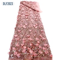 Venta Caliente De Alta Calidad Flor De Satén Tul De Malla Tela De Encaje Para Lentejuelas Tul Malla 3D Flor Bordado Tela Brillante