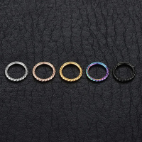 Anneau clicker segmenté articulé sans soudure en acier inoxydable 316L doré/plaqué or pour nez, septum, hélix, boucles d'oreilles femme/homme
