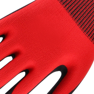 XINGYU Men's Work Safety <strong>Gloves</strong> <strong>Red</strong> Polyester Shell &amp; Black Nitrile Coated Anti-Slip Wholesale Construction <strong>Gloves</strong> - Product Image 4