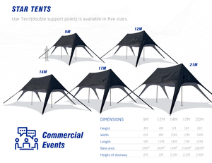 Double tente simple d'auvent de tente d'étoile de poteau pour la tente extérieure de partie d'événements extérieurs - Product Image 6