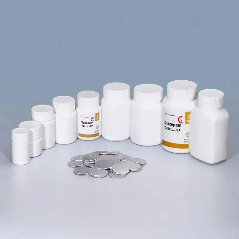 Empty Plastic Bottles With White Tamper Evident Lids Container For Pill Capsule