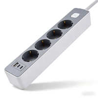 Multiprise CE 4 prises avec station de charge rapide USB-C 1A2C, protection contre les surtensions compacte en cuivre ignifuge