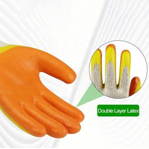 Guantes de algodón con revestimiento de látex de acabado liso, antideslizantes, sin silicona, sin polvo, transpirables, con muñequera tejida, para seguridad laboral, de Vietnam - Product Image 3
