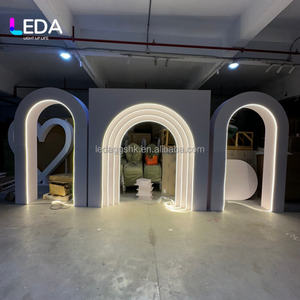 LEDA Modern White Acrylic Ripple Arch Wedding <b>Backdrop</b> with Customizable Size for Events and Stage Decorations - Product Image 6