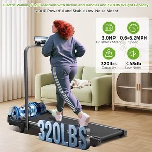 Caminadora Eléctrica Plegable Portátil Compacta con Pantalla LED, Manillares Inclinables, 3.0HP, Capacidad de 320 Libras, 0.6-6.2MPH, para el Hogar y Espacios Pequeños - Product Image 6