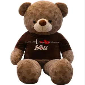 Özel büyük boy gül kadife teddy bear dev tişört dolması yumuşak oyuncak ayı 260cm