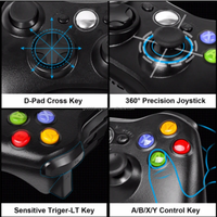 Manette de jeu sans fil BT pour XBOX 360 Mando Manette Controlador avec moteur vibrant pour manette de jeu XBOX 360
