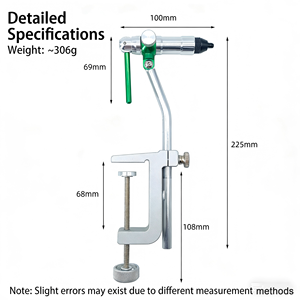 Pince de fixation rotative à 360° en acier au carbone pour <span class=keywords><strong>montage</strong></span> de mouches de pêche, outil <span class=keywords><strong>rotatif</strong></span> professionnel pour mouches, hameçons, leurres à truite - Product Image 2