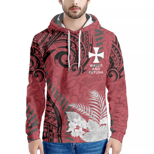 Fitspi venta al por mayor sublimación estampado capucha pulóver sudaderas con capucha ropa deportiva personalizada Polinesia Wallis <span class=keywords><strong>Futuna</strong></span> estampado Floral sudaderas con capucha Casuales - Product Image 1
