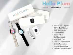 Montre <span class=keywords><strong>connect</strong></span>ée <span class=keywords><strong>Hello</strong></span> Watch 2026 avec écran OLED, 1 Go de ROM, Smartwatch H26 Ultra Plus - Product Image 2