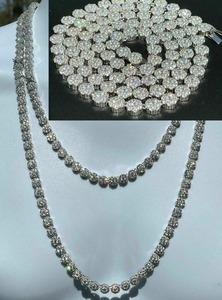Premium Quality Moissanite Tennis Chain <b>Necklace</b> Stylish Jewelry with <b>Long</b> Lasting and Fine Finish Available At Best Price - Product Image 3