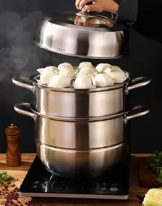 حار المحلية المحلية المطبخ تجهيزات المطابخ مجموعة غطاء وعاء البخار في 2020 الفولاذ المقاوم للصدأ باخرة البخار الغذاء كل موسم 4810g