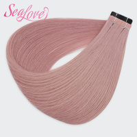 Extensions de cheveux à bandes adhésives noires 100% cheveux humains 22 pouces Cheveux vierges russes Remy lisses Double Drawn Extensions à bandes adhésives Cheveux humains