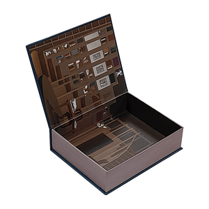 Custom Magnetic Gift <b>Box</b> Hollow Book Shape Design for Cosmetic Luxury Packaging Embossing Matt Lamination Recyclable Cotton - Product Image 1