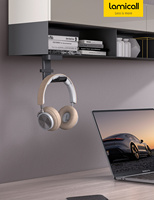 Support de casque de jeu Lamicall DH01, support adhésif pour casque sous le bureau, support rotatif à 360 degrés pour écouteurs, pour joueur, cybercafé
