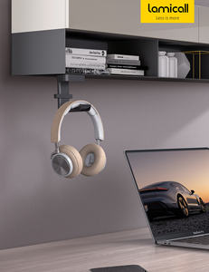 <span class=keywords><strong>Support</strong></span> <span class=keywords><strong>de</strong></span> <span class=keywords><strong>casque</strong></span> <span class=keywords><strong>de</strong></span> jeu Lamicall DH01, <span class=keywords><strong>support</strong></span> adhésif pour <span class=keywords><strong>casque</strong></span> sous le bureau, <span class=keywords><strong>support</strong></span> rotatif à 360 degrés pour écouteurs, pour joueur, cybercafé - Product Image 2