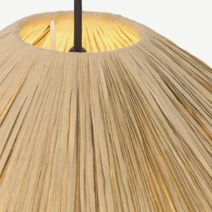 Lampe suspendue moderne minimaliste en forme de champignon, tissée à la main, E27, LED ronde, pour hôtels, restaurants, auberges de style japonais, chambres à coucher - Product Image 3