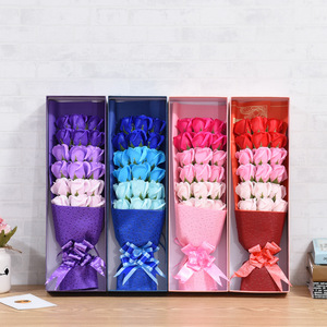 Cadeau créatif pour petite amie, bouquet de 18 roses en savon, boîte cadeau, Saint-Valentin, fête des mères, Noël, fleur artificielle - Product Image 1
