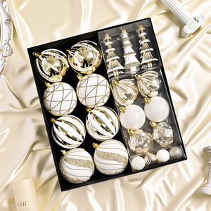 Décorations <span class=keywords><strong>de</strong></span> Noël, ensemble <span class=keywords><strong>de</strong></span> boules irrégulières électro-plaquées noires <span class=keywords><strong>et</strong></span> dorées, boîte <span class=keywords><strong>de</strong></span> boules <span class=keywords><strong>de</strong></span> décoration pour arbre <span class=keywords><strong>de</strong></span> Noël, ornements en plastique - Product Image 4