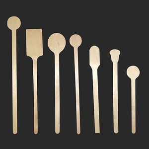 أعواد تحريك القهوة الخشبية المستديرة الرأس ذات الاستخدام الواحد، صديقة للبيئة وطبيعية 100٪، مع إمكانية طباعة الشعار، متوفرة بالجملة - Product Image 6