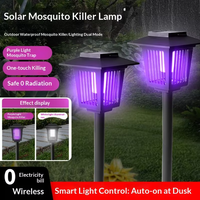 Lámpara Solar LED para Matar Mosquitos, Lámpara Solar Impermeable para Exteriores, Trampa para Insectos para Jardín y Patio