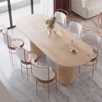 Table à manger sur mesure en gros pour 6 personnes, design pour villa, mobilier de salon, bois de noyer massif