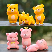 Dessin animé baiser ours bonsaï Micro paysage 3D Miniature décoration bricolage accessoires de jardin
