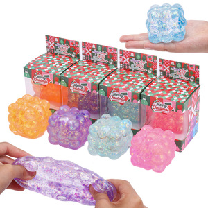 Nouveau jouet anti-stress transfrontalier en caoutchouc thermoplastique de maltose, en forme de cube, avec poudre dorée, compressible et rebondissant, en boîte, pour la gestion des tensions - Product Image 3