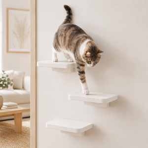 White Shelf <b>Floating</b> Perch <b>Wall</b> Furniture Mounted Step - Product Image 1